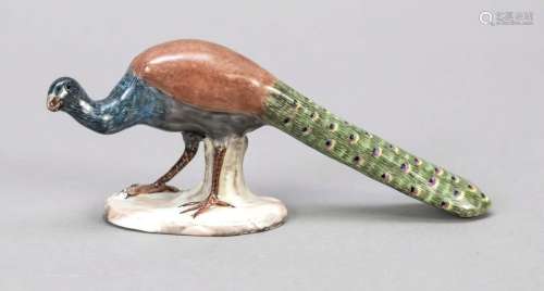 Miniature peacock, Meissen, 19th cen