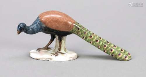 Miniature peacock, Meissen, 19th cen