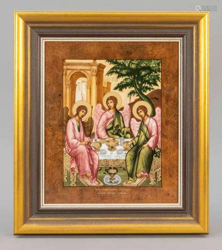 Holy Trinity, porcelain icon, Royal