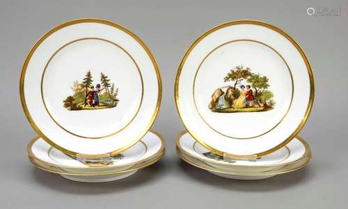 Six Biedermeier plates, beginning of