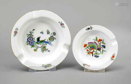 Two ashtrays, Meissen, marks 1957-72