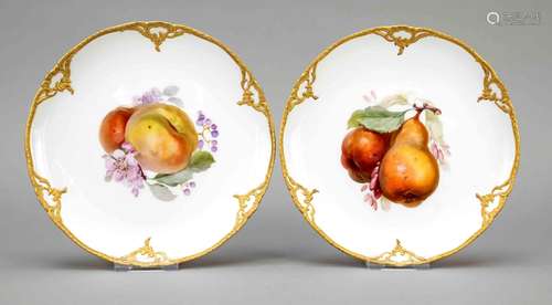 Two fruit plates, KPM Berlin, marks