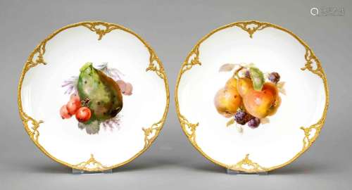 Two fruit plates, KPM Berlin, marks