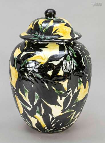 Lidded vase, c. 1900, Kandern clay w