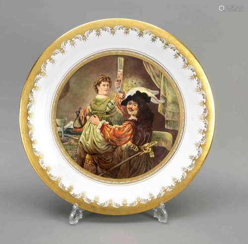 Very large wall plate, 20th century,