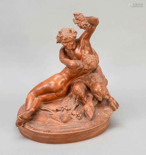 Satyr group, terracotta, 20th centur