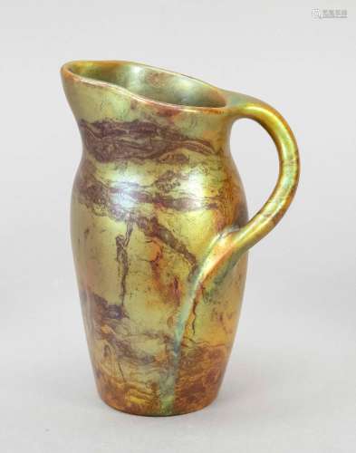 Art Nouveau jug with handle, Zsolnay