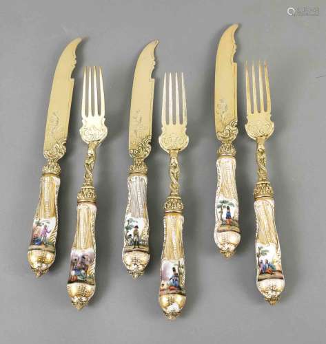 Fine cutlery set, 11 forks and 12 kn