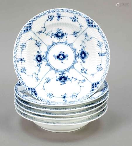 Six deep plates, Royal Copenhagen, D