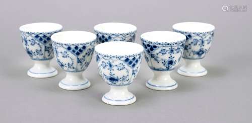 Six egg cups, Royal Copenhagen, Denm