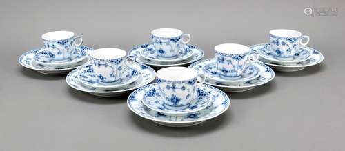 Six three-piece coffee sets, Royal C