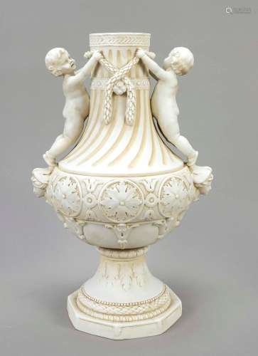 Large bisque porcelain vase, c. 1900