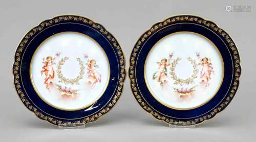 Pair of plates, Sevres, France, mark