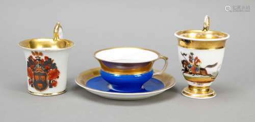 Three cups and 1 saucer, 20th centur