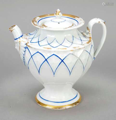 Tea/coffee pot, Meissen, early 19th