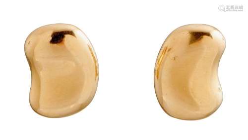 ELSA PERETTI FOR TIFFANY & CO. PAIR OF 18CT GOLD  BEAN  ...