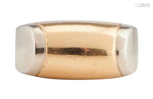 BULGARI, 18CT TWO-TONE GOLD  TRONCHETTO  RING