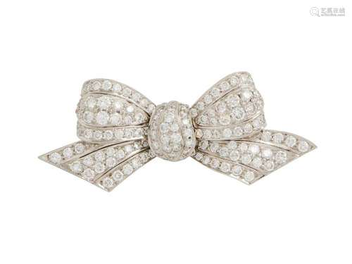 TIFFANY & CO. PLATINUM AND DIAMOND BROOCH