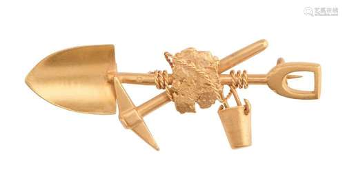 9CT GOLD GOLDFIELDS MINER S BROOCH, ATTRIBUTED TO  STAR BROS...