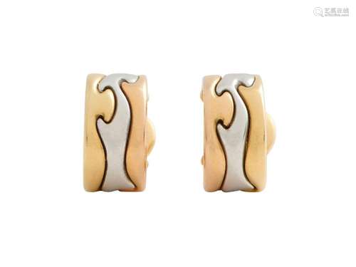 GEORG JENSEN, PAIR OF 18CT TRI-COLOUR GOLD  FUSION  EARRINGS