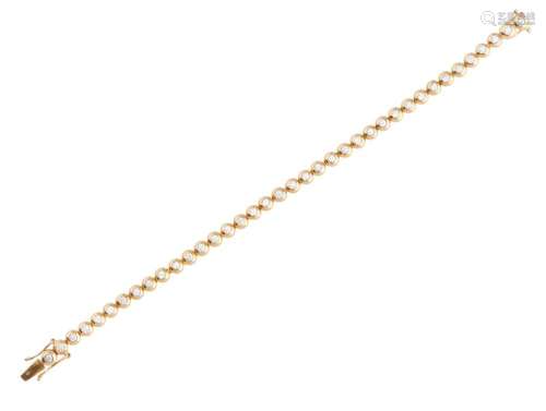 18CT GOLD AND DIAMOND BRACELET