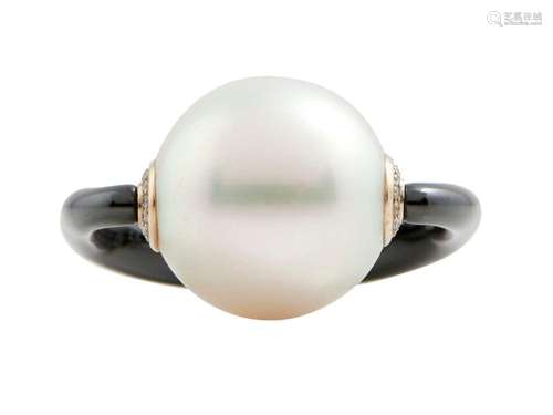 PASPALEY, CERAMIC, SOUTH SEA PEARL AND DIAMOND  ODYSSEY  RIN...