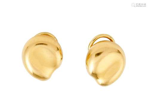 ELSA PERETTI FOR TIFFANY & CO. PAIR OF 18CT GOLD  BEAN  ...