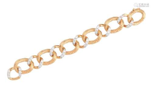 VAN CLEEF & ARPELS, 18CT TWO-TONE GOLD AND DIAMOND BRACE...