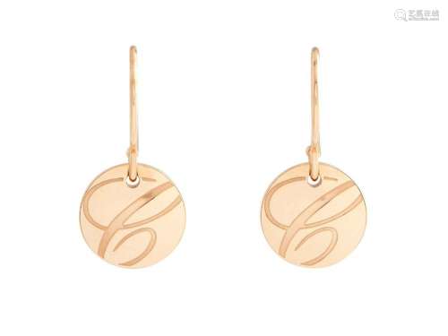 CHOPARD, PAIR OF 18CT ROSE  CHOPARDISSIMO  EARRINGS