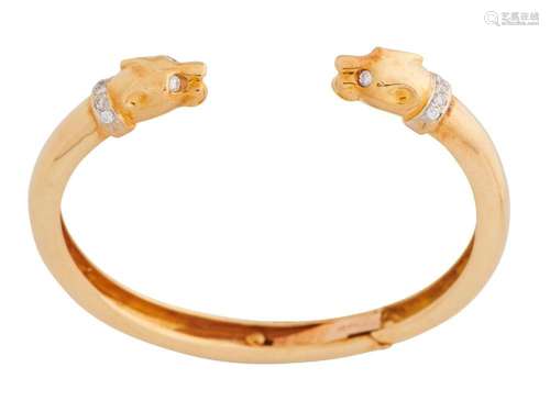 18CT GOLD AND DIAMOND BANGLE