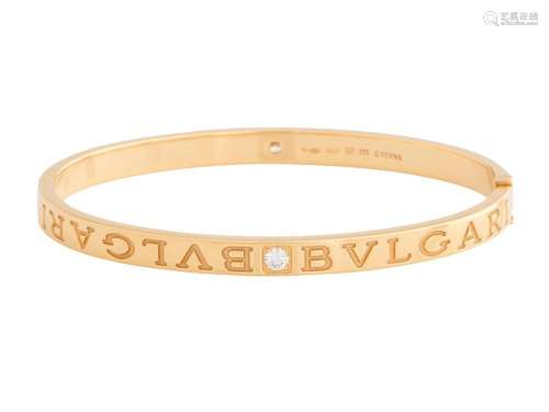 BULGARI, 18CT GOLD AND DIAMOND  BVLGARI BVLGARI  BANGLE