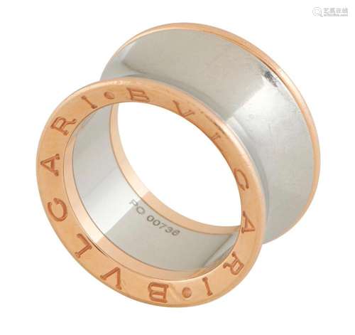 ANISH KAPOOR FOR BULGARI, 18CT ROSE GOLD AND STAINLESS STEEL...