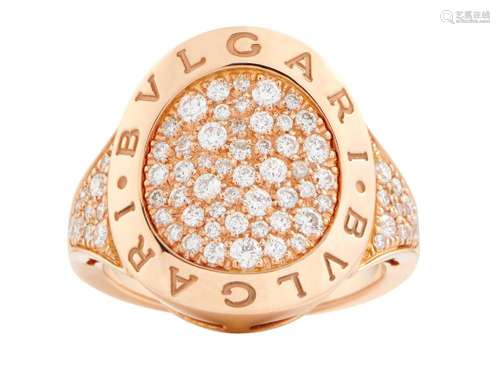 BULGARI, 18CT ROSE GOLD AND DIAMOND  REVAMPING  RING