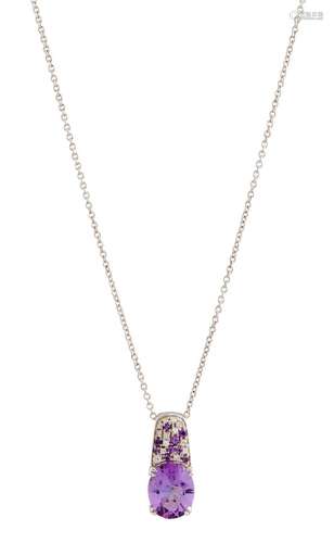 MAUBOUSSIN, 18CT WHITE GOLD, AMETHYST AND DIAMOND  PLAISIR D...