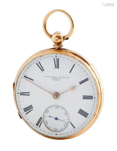 PARKINSON & BOUTS AN 18CT GOLD OPENFACE POCKETWATCH ENGL...