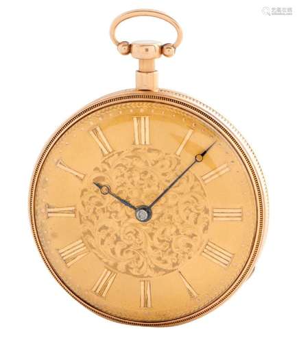 A GOLD OPENFACE MUSICAL QUARTER REPEATING POCKETWATCH SWISS ...