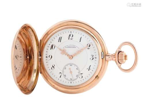 A LANGE & SOHNE A 14CT GOLD HUNTINGCASED POCKETWATCH GER...