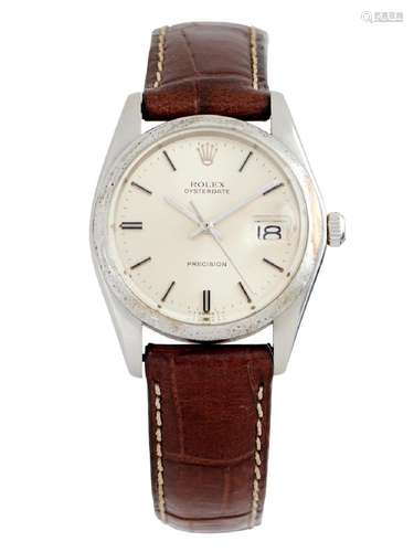 ROLEX OYSTERDATE PRECISION REF 6694 A STAINLESS STEEL WRISTW...