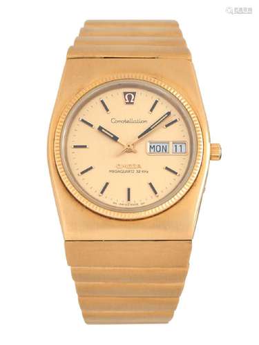 OMEGA CONSTELLATION MEGAQUARTZ 32 KHZ AN 18CT GOLD BRACELET ...