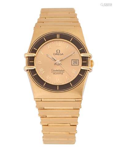 OMEGA CONSTELLATION REF 1382 A LADY S 18CT GOLD BRACELET WAT...