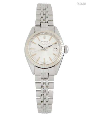 ROLEX OYSTER PERPETUAL DATE REF 6917 A LADY S STAINLESS STEE...