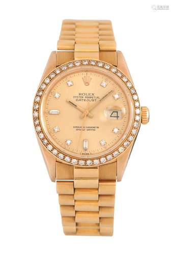 ROLEX OYSTER PERPETUAL DATEJUST REF 16018 AN 18CT GOLD AND D...