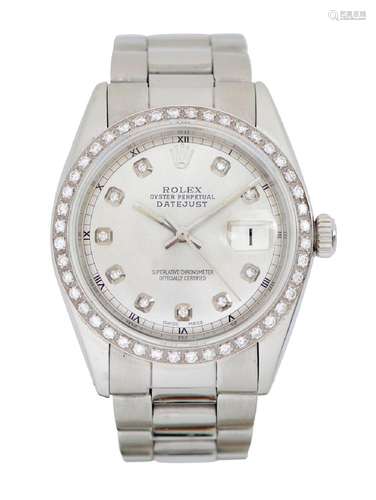 ROLEX OYSTER PERPETUAL DATEJUST REF1601 A STAINLESS STEEL AN...