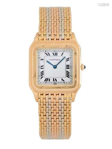 CARTIER SANTOS A LADY S 18CT GOLD BRACELET WATCH CIRCA 1985