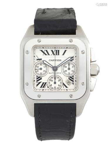 CARTIER SANTOS 100 REF 2740 A STAINLESS STEEL CHRONOGRAPH WR...