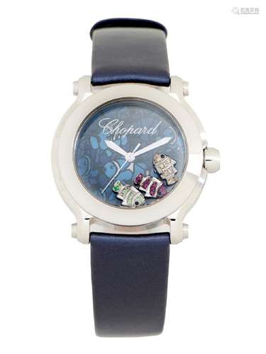 CHOPARD HAPPY SPORT FLOATING FISH REF 8475 A STAINLESS STEEL...