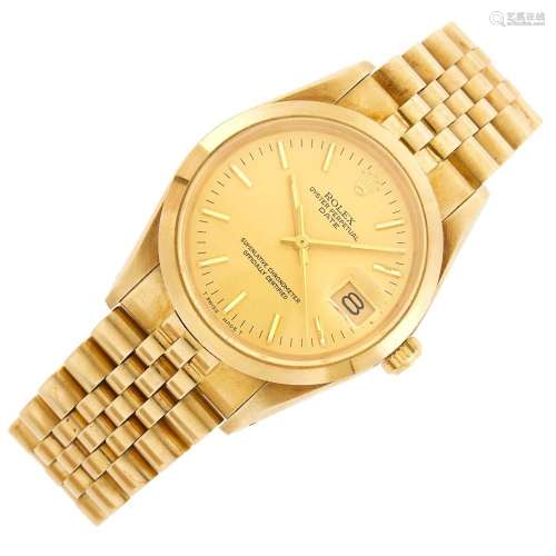 Rolex Gentleman s Gold  Oyster Perpetual Date  Wristwatch, R...