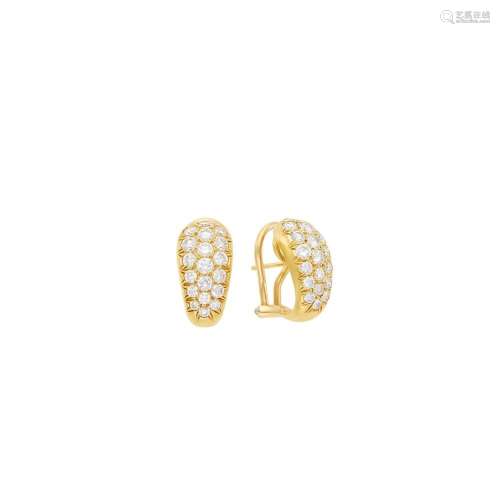 Van Cleef & Arpels Pair of Gold and Diamond Earrings
