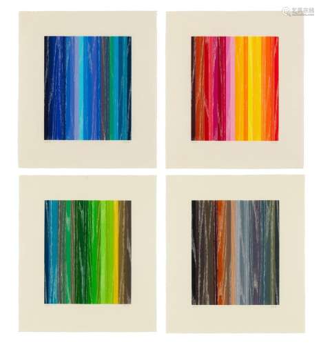 Polly Apfelbaum WOOD STREET Complete set of four color woodc...