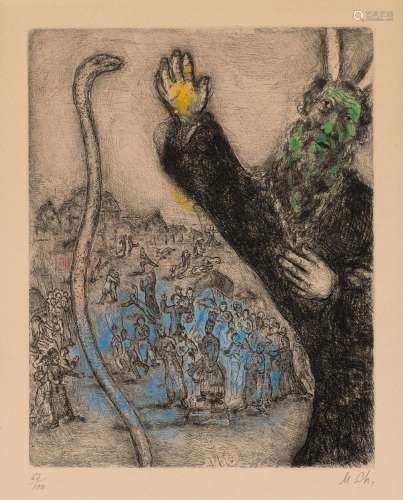 Marc Chagall MOSES AND HIS SERPENT (SEE CRAMER 30) Hand-colo...